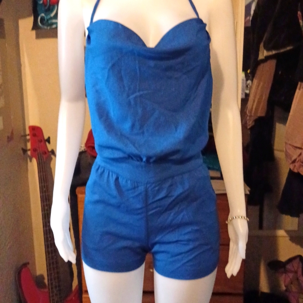 Stunning bebe Blue Romper - Picture 2 of 4